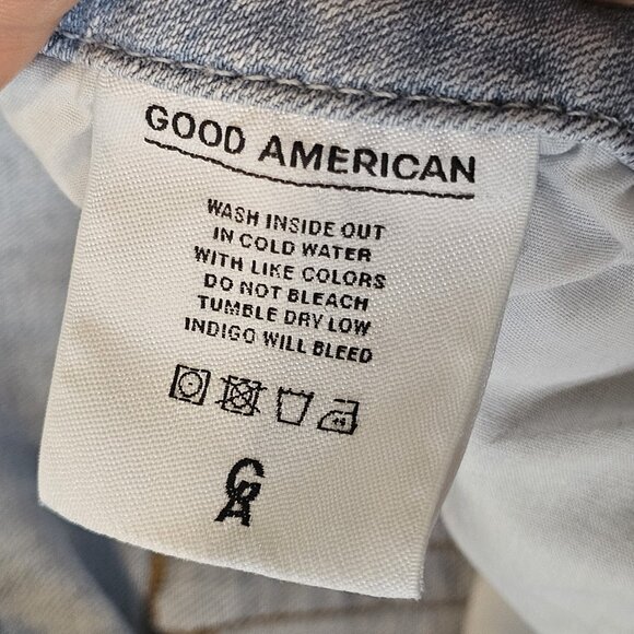 GOOD AMERICAN‎ Good Cuts High Rise Crop  Distressed Denim Jeans size 10 | 30 - Picture 8 of 8